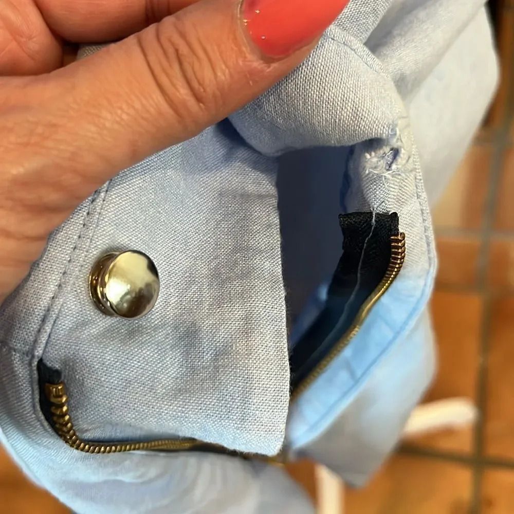 ROMPHIM LIGHT BLUE CHAMBRAY ROMPER, L! - Picture 6 of 15